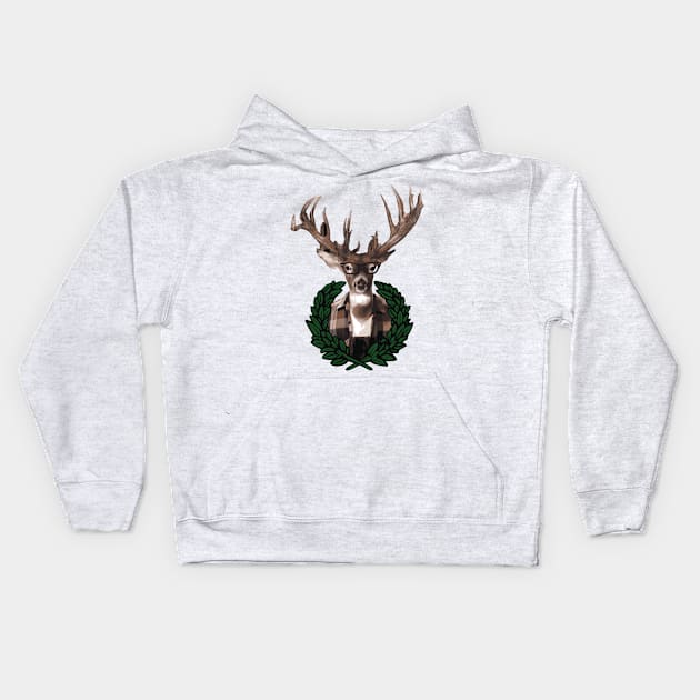 Deer John Kids Hoodie by JonHale